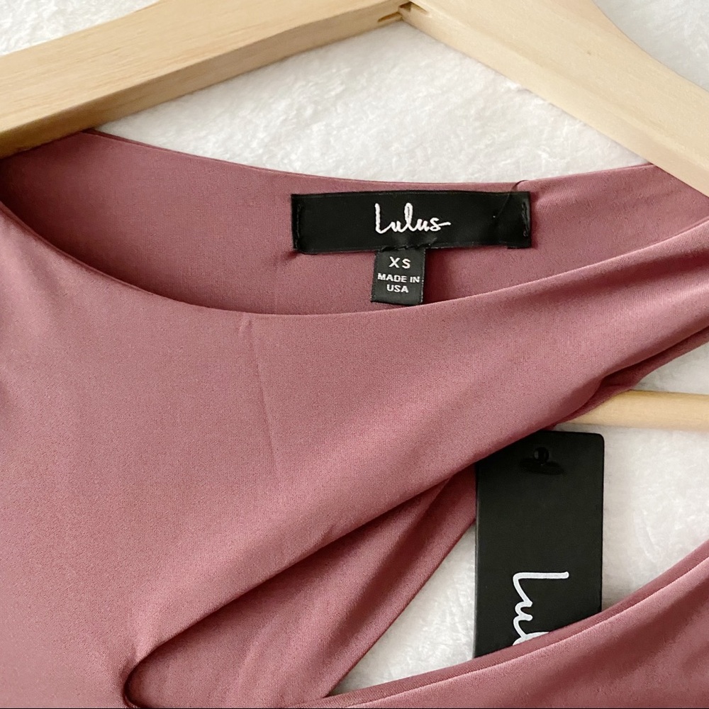 NWT Lulu’s Mauve CutOut Shoulder Long Sleeve Bodysuit - Picture 9 of 13